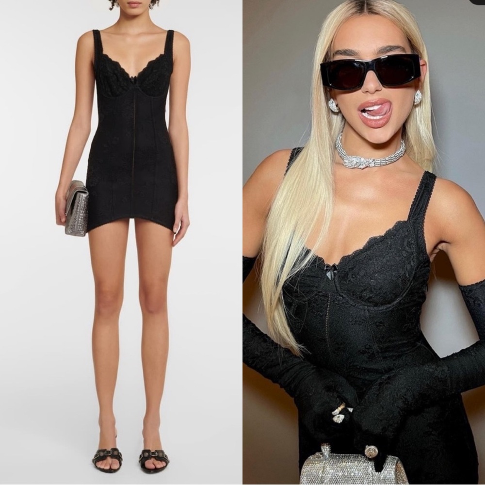 Balenciaga Lace Mini Corset Dress-SEEN ON DUA LIPA - Picture 1 of 16
